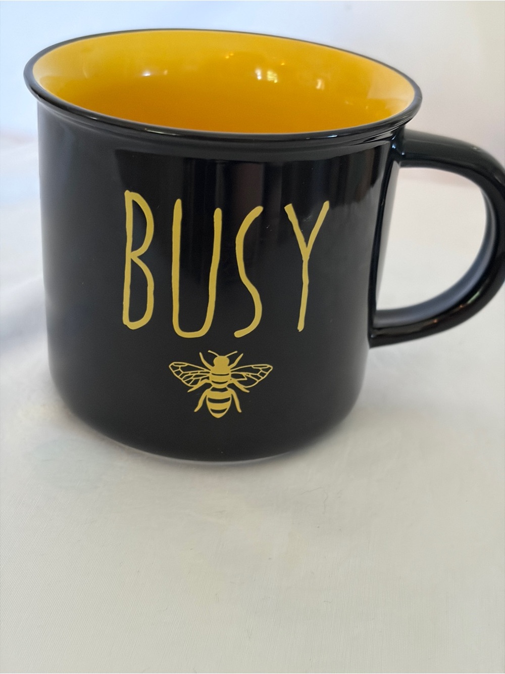 Hobby Lobby Black "Busy Bee" Coffee Mug ~ Ceramic ~ 14 oz. ~ NEW
